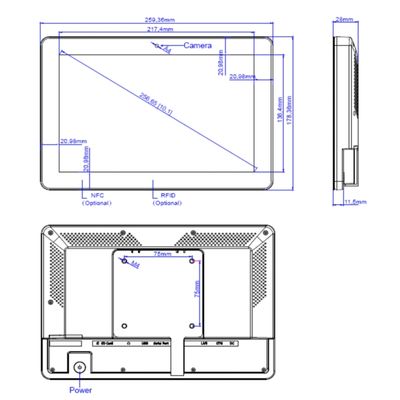 Android 11 сенсорный экран цифровой вывески Дисплейный планшет с NFC светодиодным световым панелем