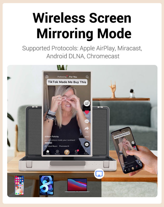 ELC PackGO портативный 27 дюймовый портфель дизайн сенсорный экран Android система умный телевизор экран для кемпинга