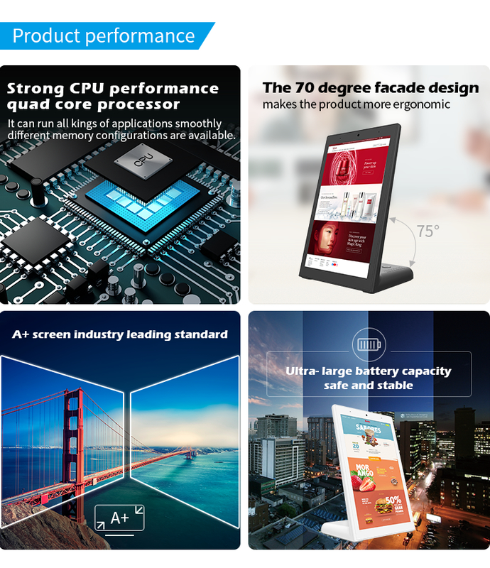 L-образный Android сенсорный экран 10.1'' RK3568 Четырехъядерный Cortex A55 Вертикальный Digital Signage для меню ресторанов