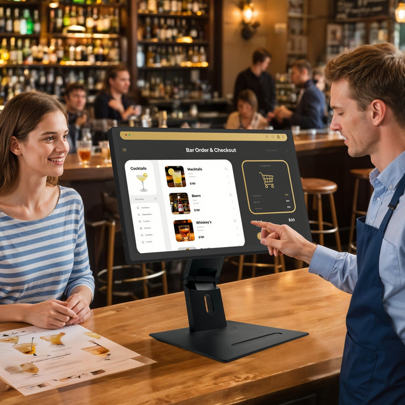 21.5" Android11 Цифровой сенсорный экран для рекламы с RK3568 2+16 ГБ USB RJ45 WiFi Kds Pos Кухонный дисплей Kds Screen с подставкой