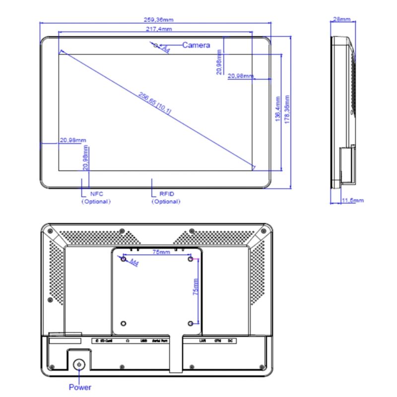 Android 11 сенсорный экран цифровой вывески Дисплейный планшет с NFC светодиодным световым панелем